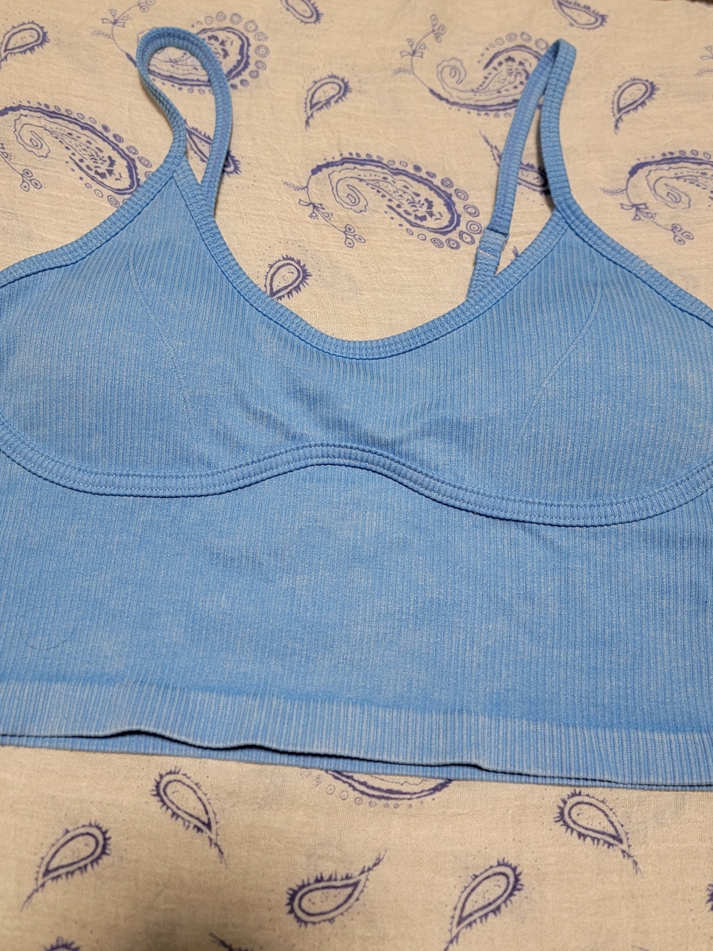 No Boundaries Light Blue Ribbed Bralette Cami
